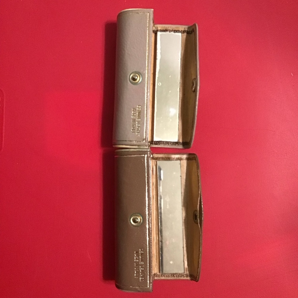 2 Elegant Vintage Brevettato Leather Lipstick Case Holders - Picture 7 of 8